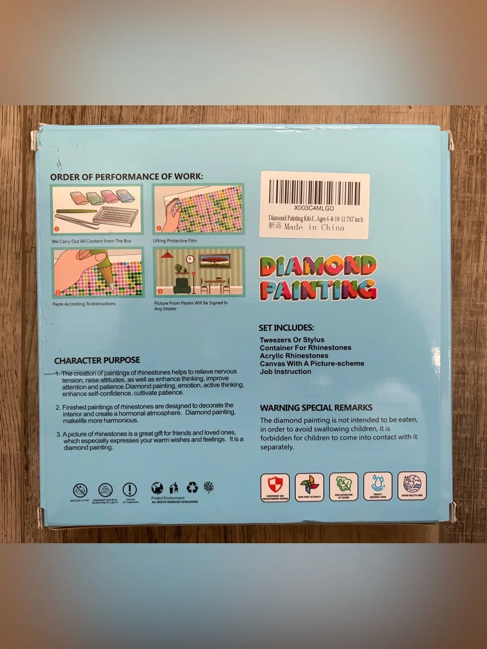 Diamond Art Kids Craft Kit - Colorful Rainbow Box
